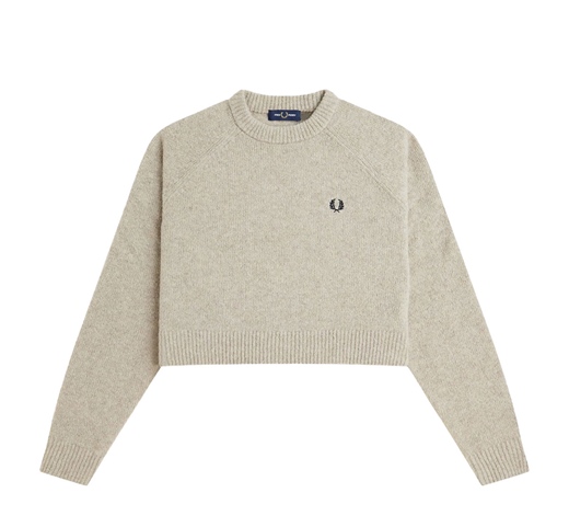 Fred Perry Girls Cropped Textured Jumper