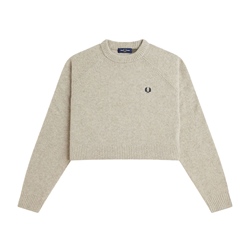 Fred Perry Girls Cropped Textured Jumper