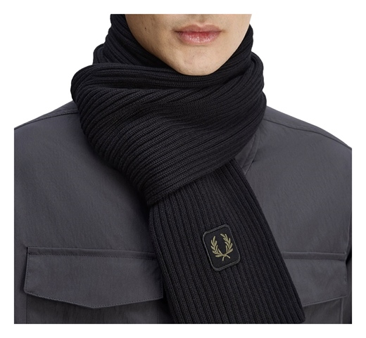 Fred Perry Cotton Ribbed Scarf