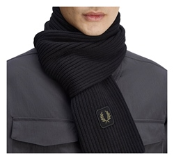 Fred Perry Cotton Ribbed Scarf