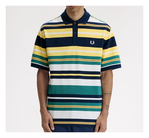 Fred Perry Striped Relaxed Polo Shirt