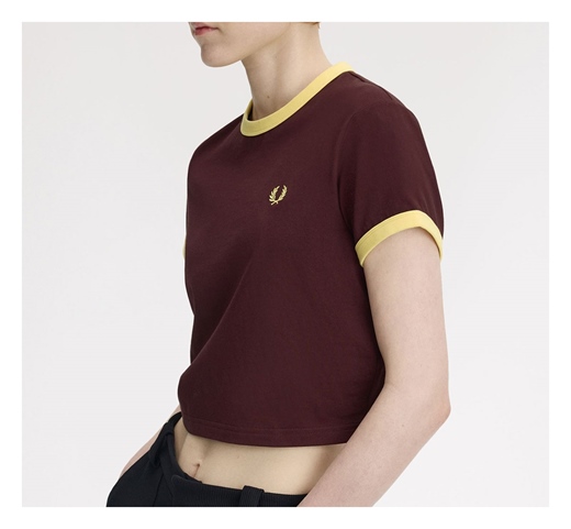 Fred Perry Girls Cropped Ringer Shirt