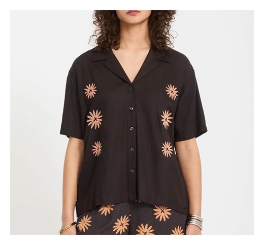 Volcom Girls EMB Midnite Ramble Top