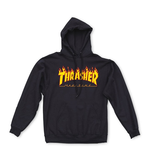Thrasher Hoodie Flame, schwarz