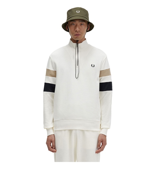 Fred Perry Tipped Sleeve Half Zip Sweatshirt