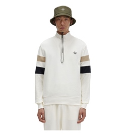 Fred Perry Tipped Sleeve Half Zip Sweatshirt