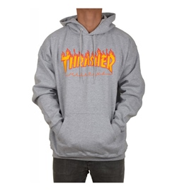 Thrasher Hoodie Flame Grau